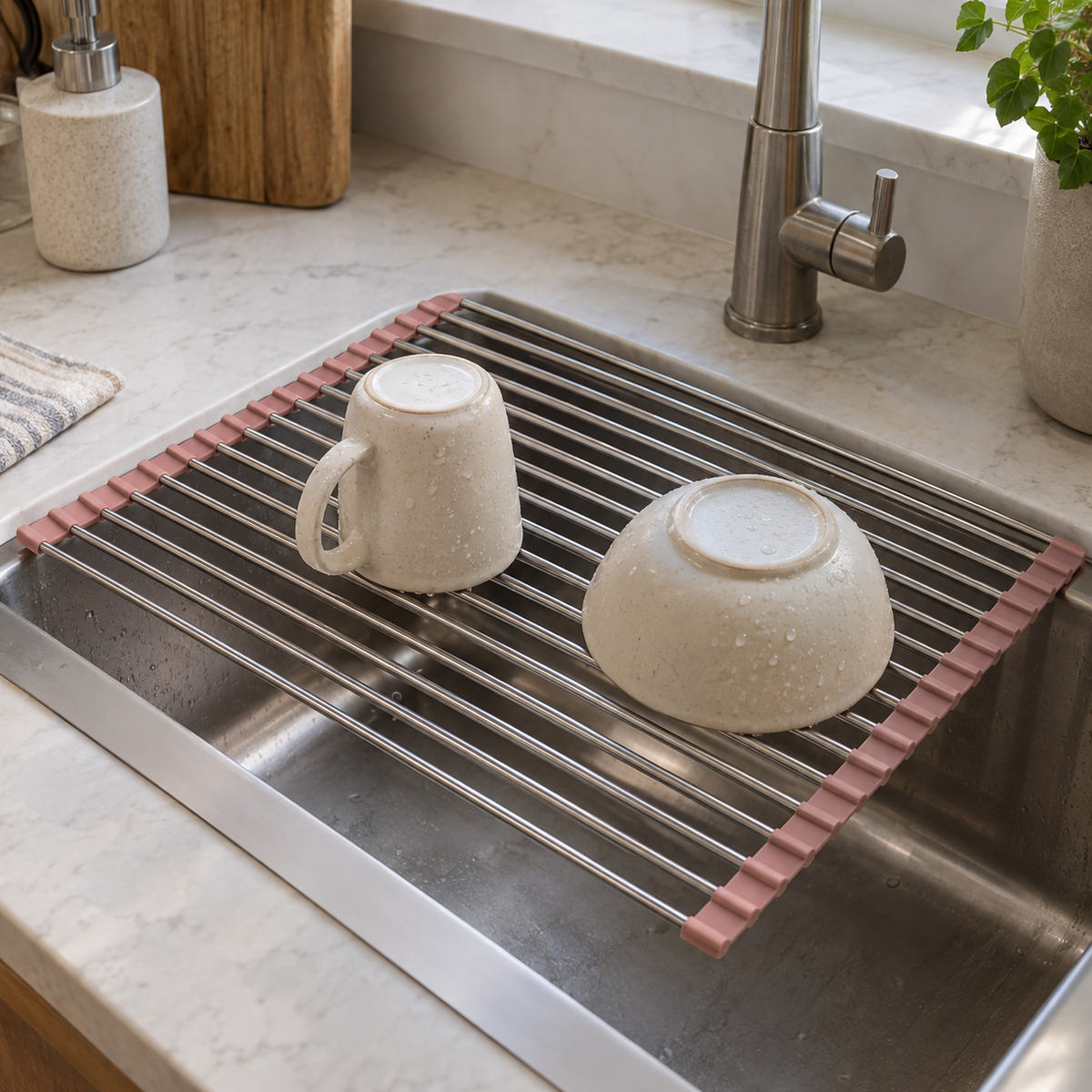 Roll-Up Over-Sink Drying Rack
