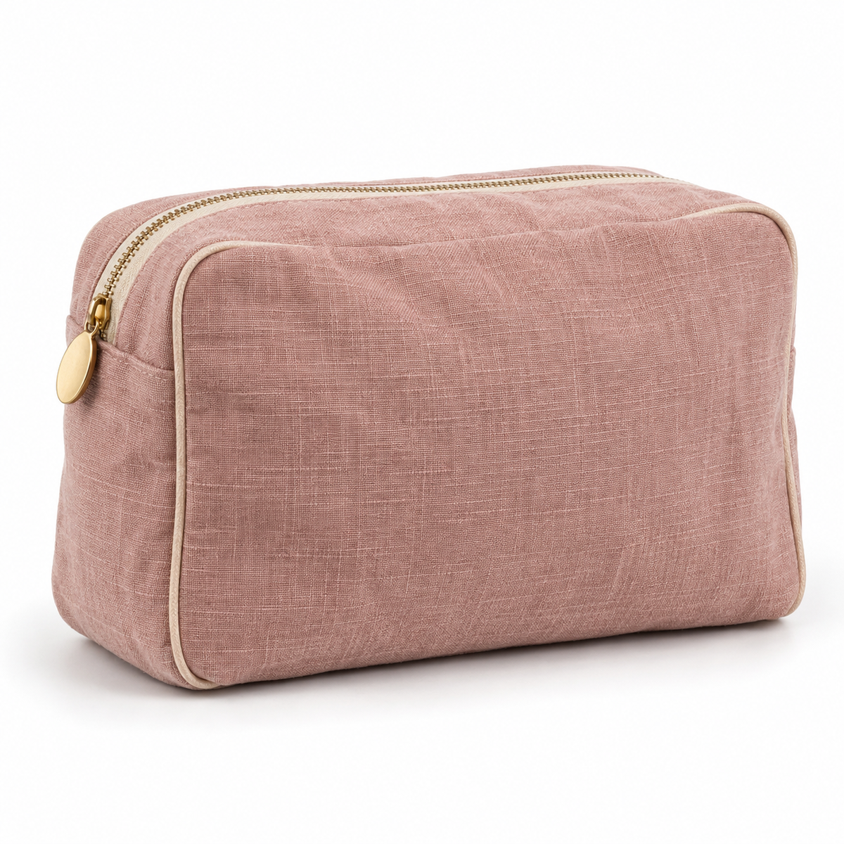 Washed Linen Cosmetic Pouch