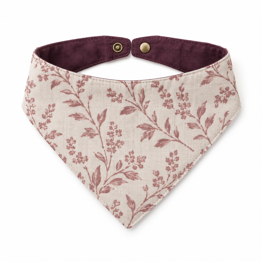 Reversible Botanical Linen Pet Bandana