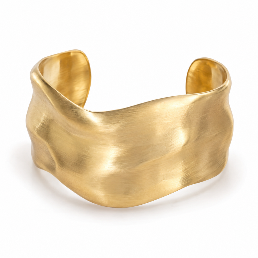 Sculpted Brushed Gold Cuff Bracelet
