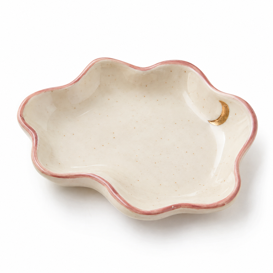 Scalloped Ceramic Jewelry Tray