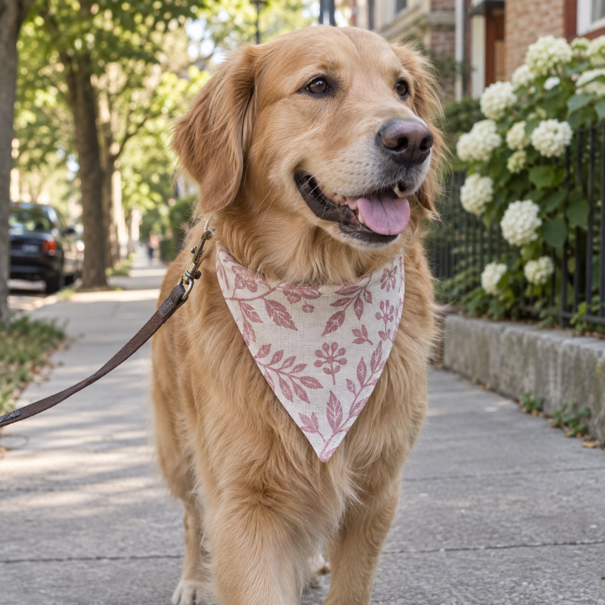 Reversible Botanical Linen Pet Bandana