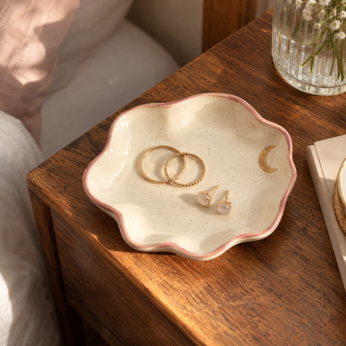 Scalloped Ceramic Jewelry Tray