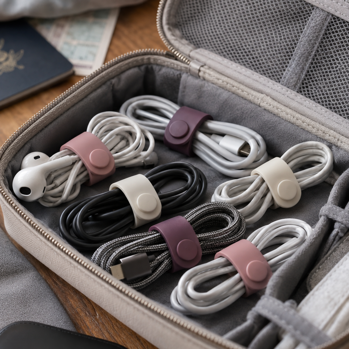 Reusable Silicone Cable Organizer Set