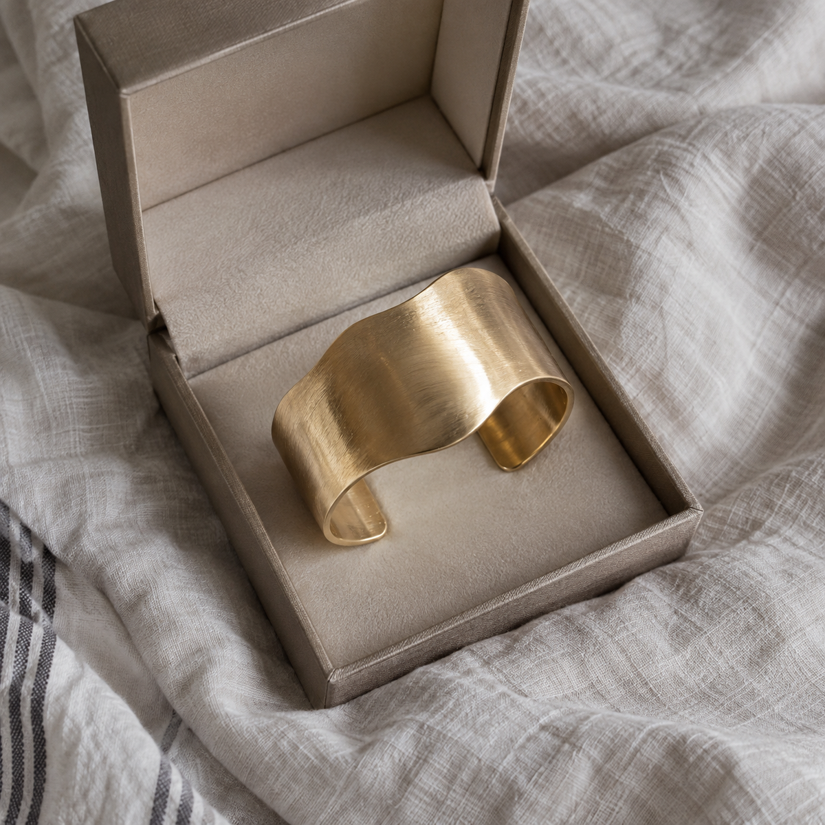 Sculpted Brushed Gold Cuff Bracelet