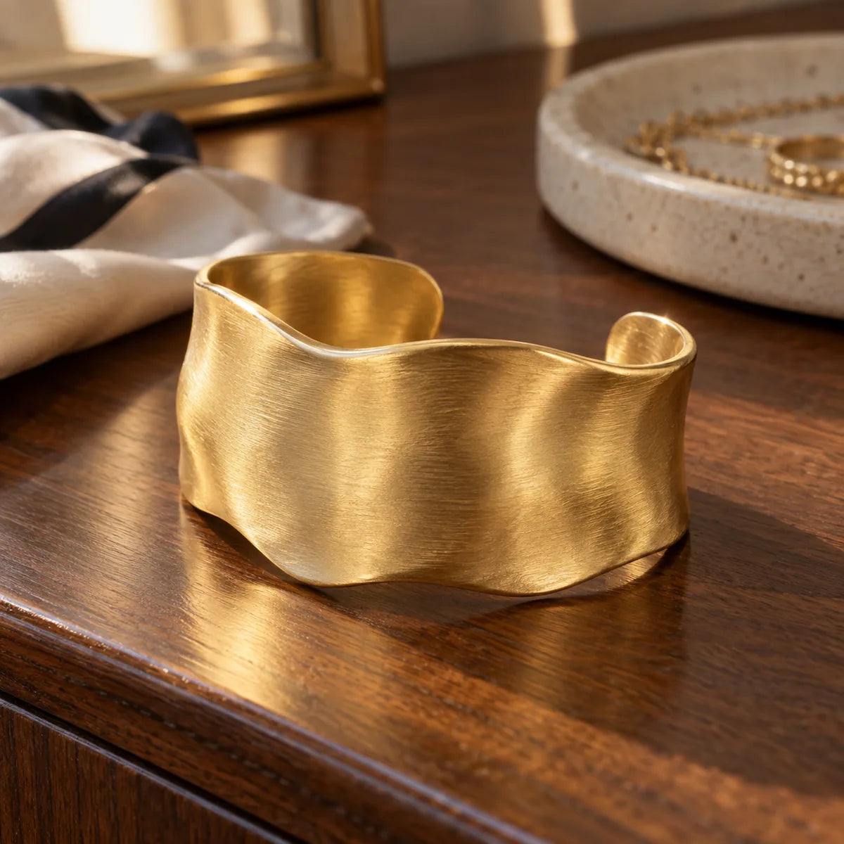 Brushed gold cuff