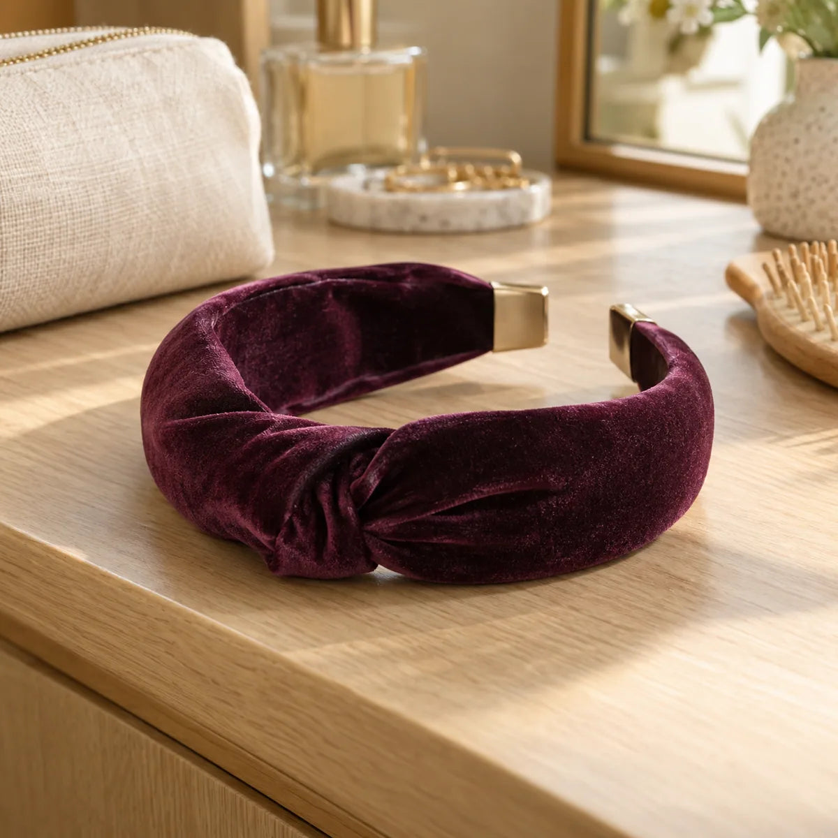 Velvet knotted headband